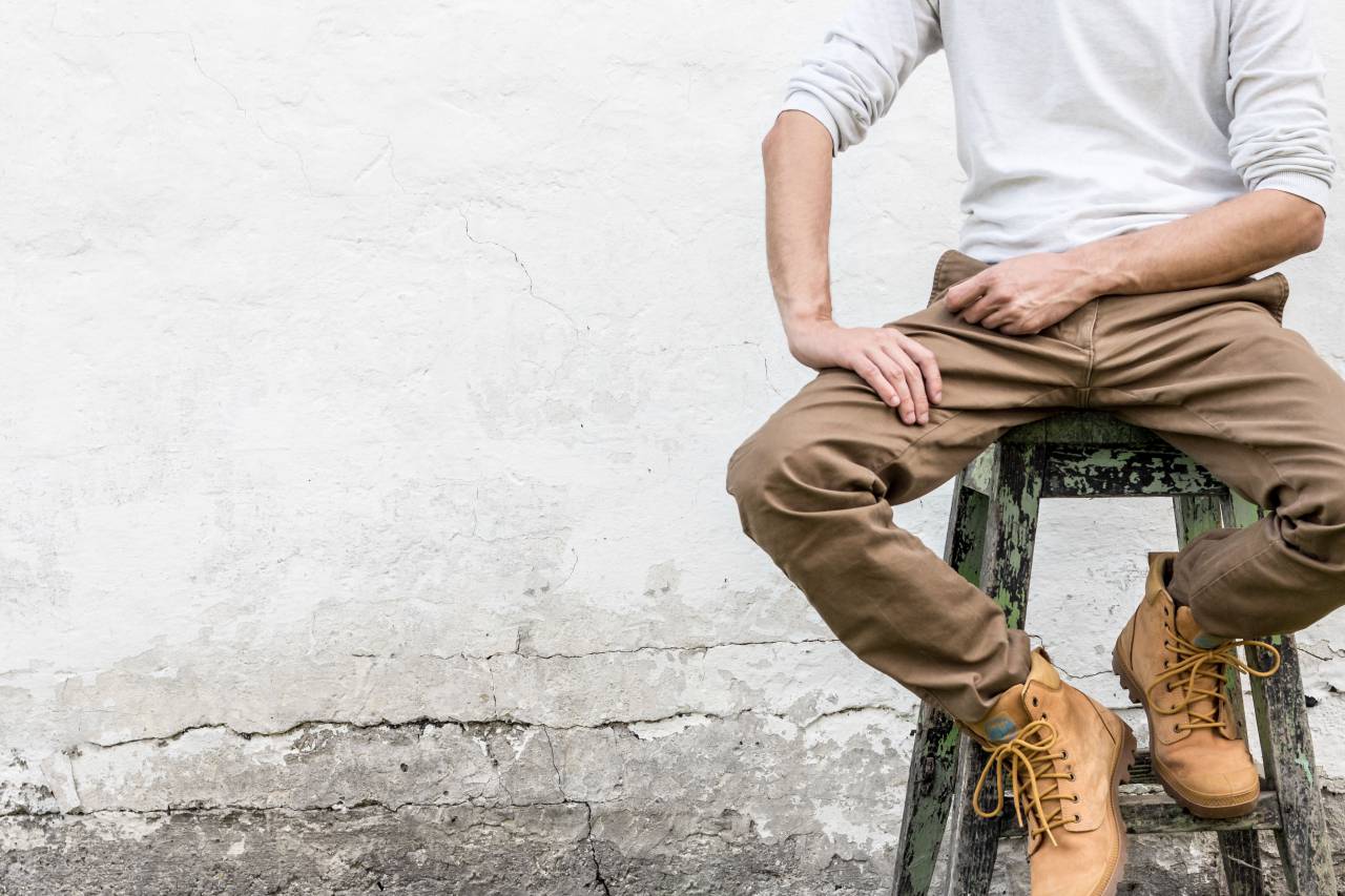 man, sitting, wall, concrete, rustic, texture, background, work boots, boots, pose, alone, adult, copy space, male, person
, 