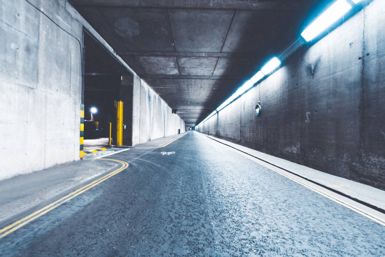 Carretera, estacionamiento, estacionamiento, coche, calle, luces, noche,