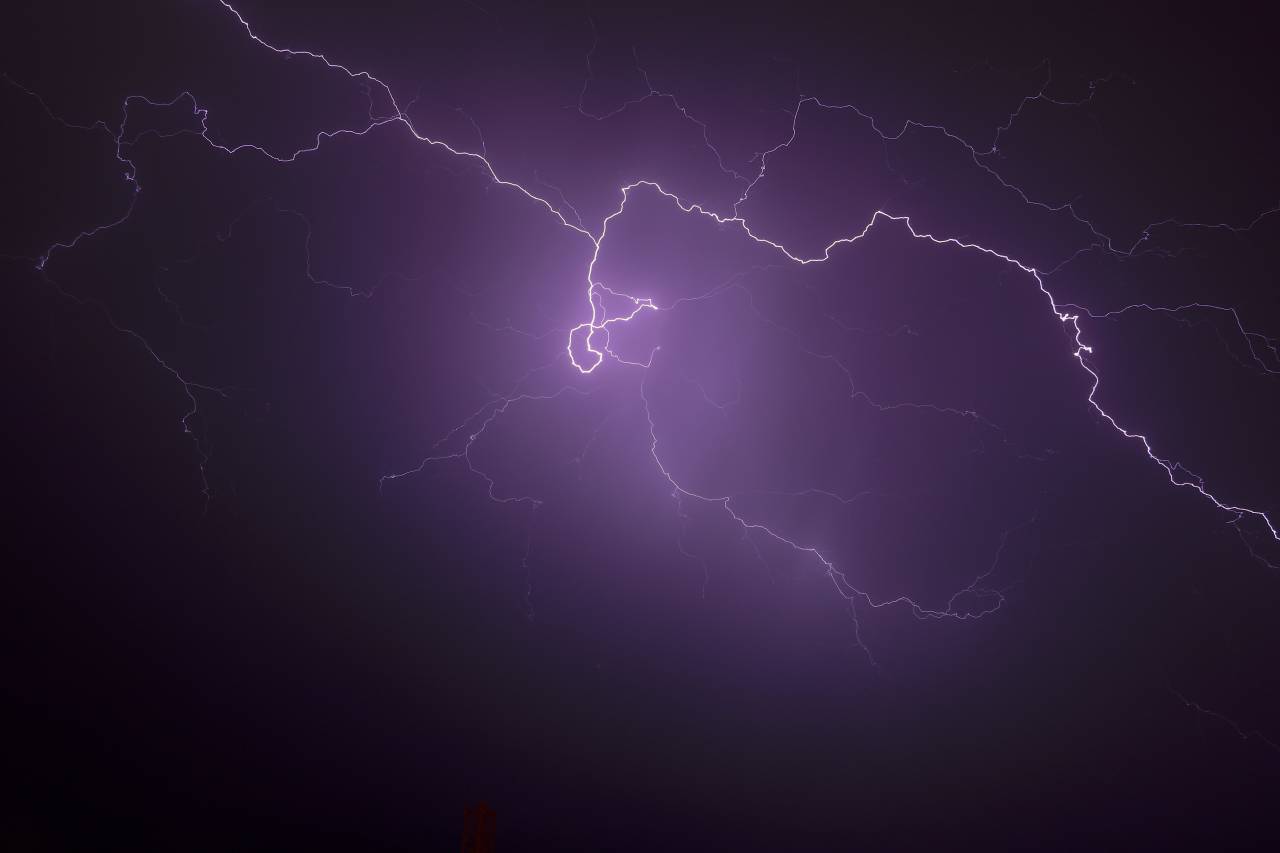 sky, clouds, dark, night, lightning, light, violet, energy
, 