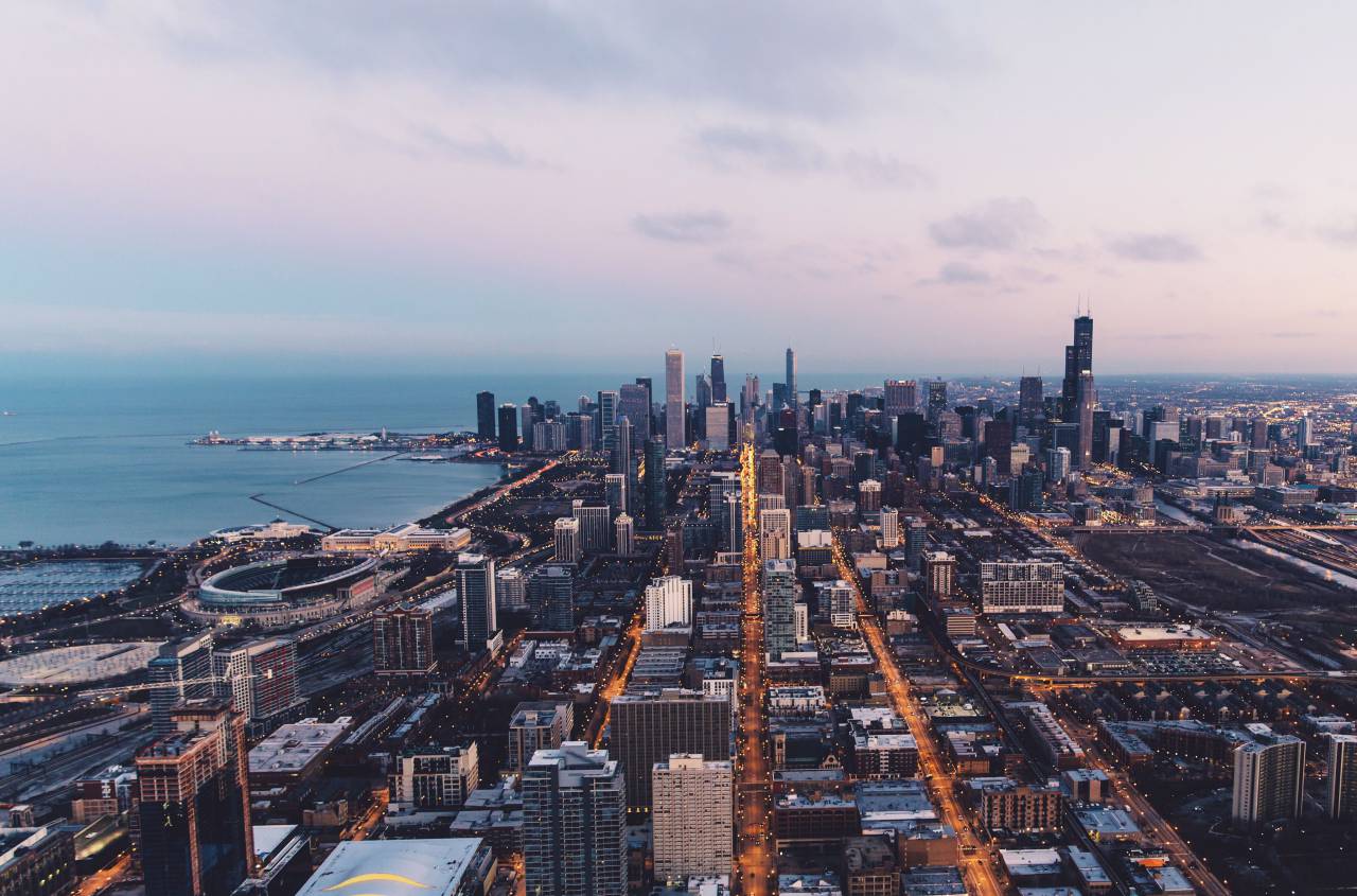 urban, city, establishment, building, structure, infrastructure, tower, clouds, sky, aerial, water, ocean, sea, aerial
, 