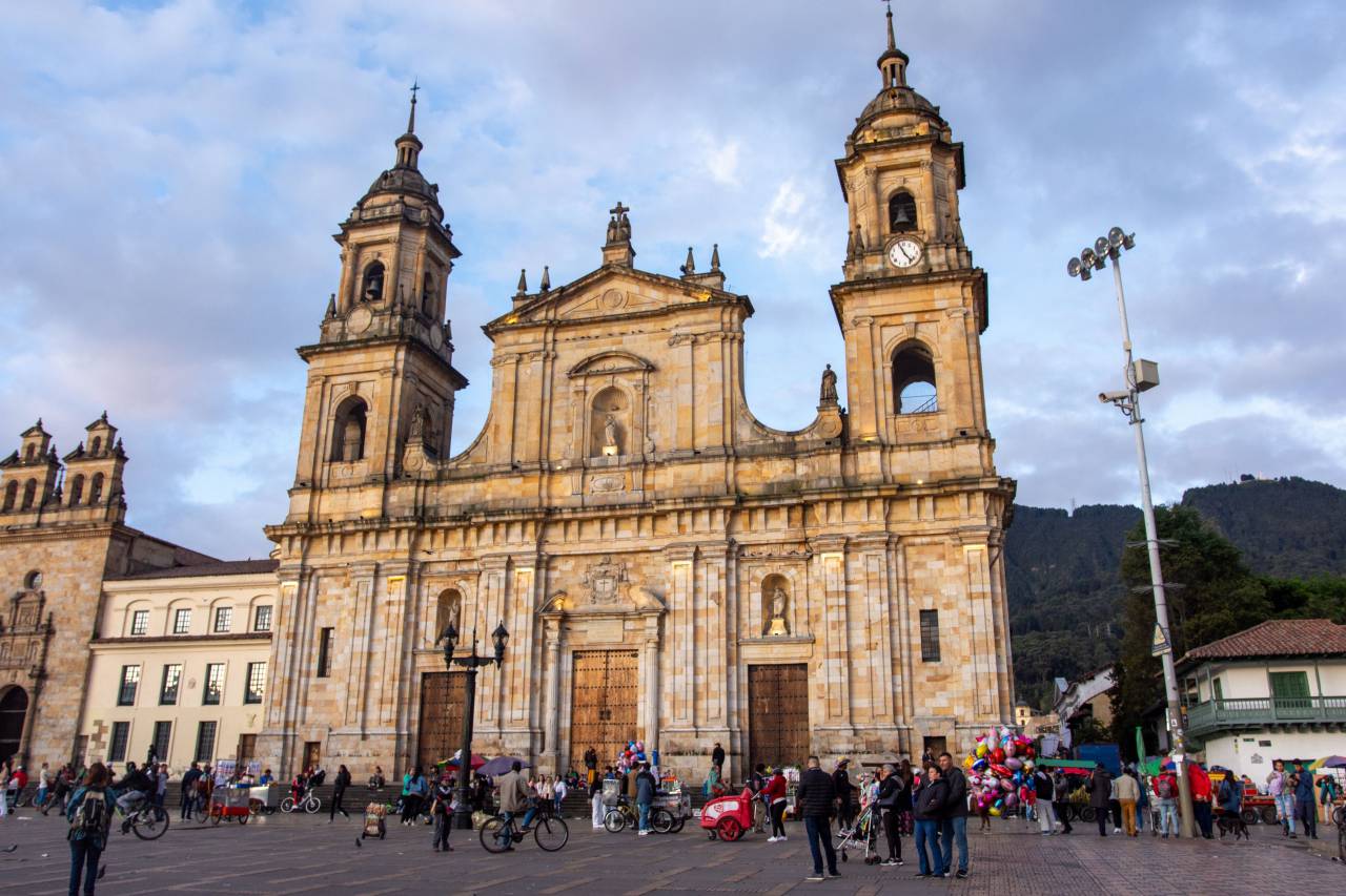 Bogotá, cathedral, Colombia, church, architecture, historic, colonial, religious, landmark, city, travel, tourism, Bolívar Square, Catholic, neoclassical, heritage, Latin America, urban, façade, destination, latinamerican,