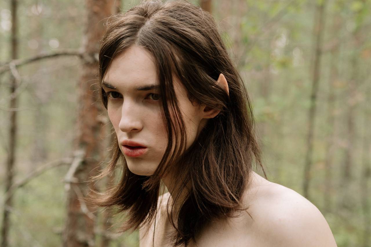 Elf, Portrait, Forest, Fantasy, Magic, Nature, Mystical, Enchanting, Creature, Ears, Trees, Woods, Green, Mythical, Foliage, long hair, young, male, 