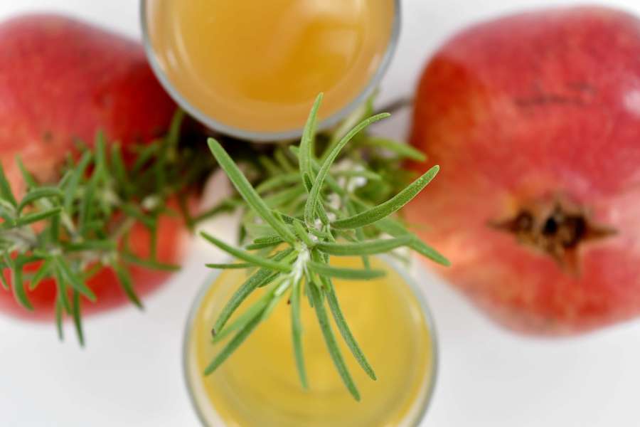 fruta, creme de fruta, líquido, romã