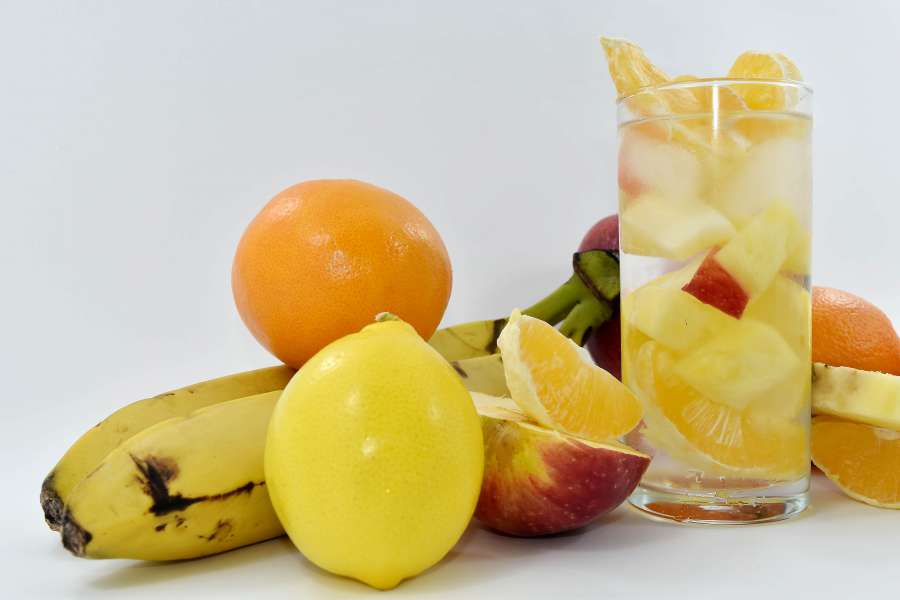 apple, banana, cold water, exotic, fruit 