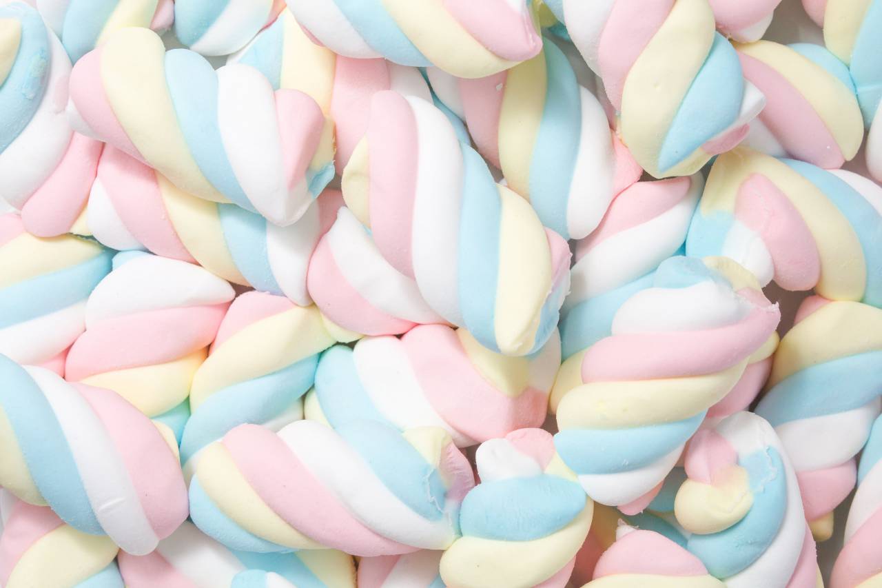 Malvavisco, esponjoso, dulce, espiral, pastel, colores,