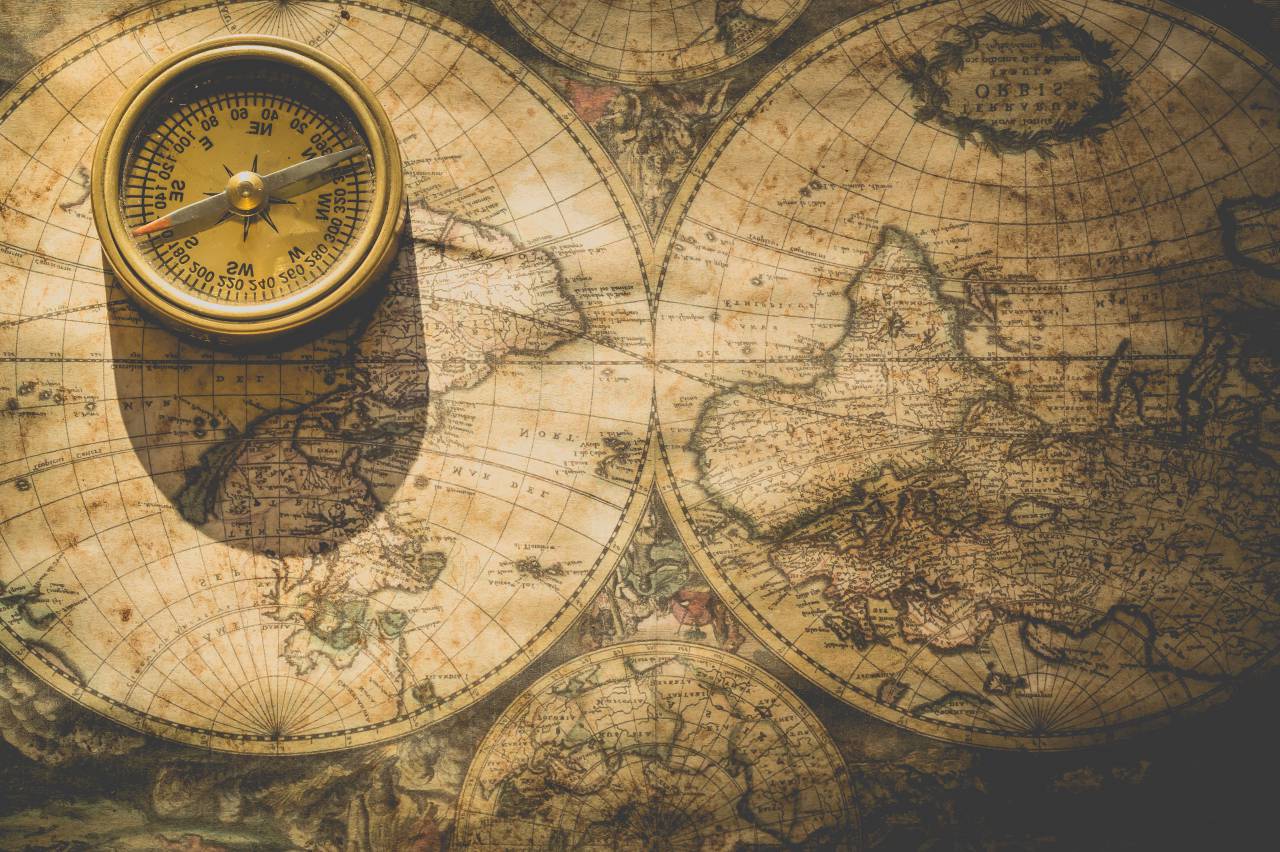 vintage, world map, compass, map, world, atlas, navigation, direction, rustic, classic
, 