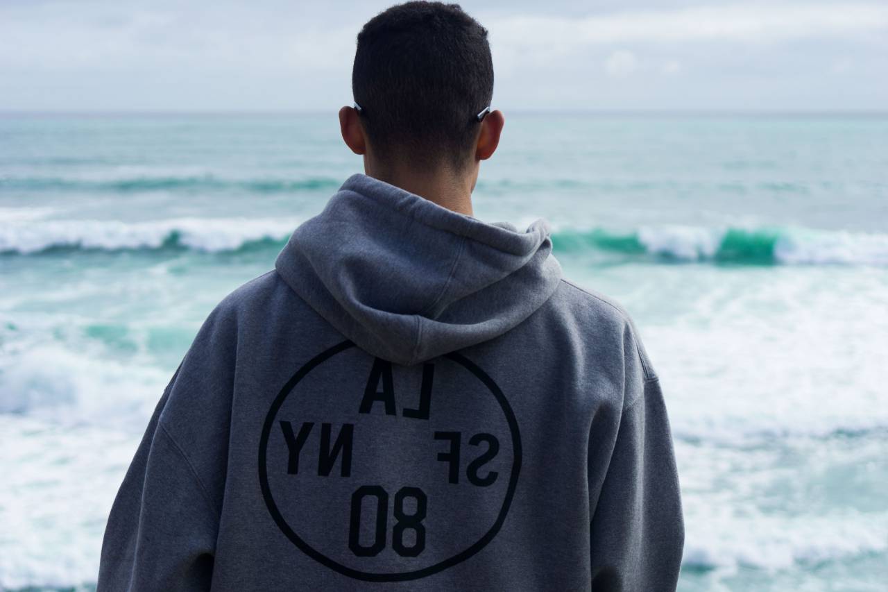 people, man, alone, travel, adventure, hoodie, jacket, water, ocean, sea, beach, waves, current, clouds, sky
, 