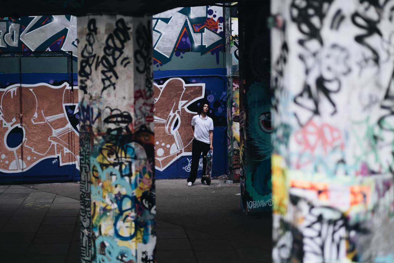 structure, building, wall, art, mural, painting, graffiti, people, man, alone
, 