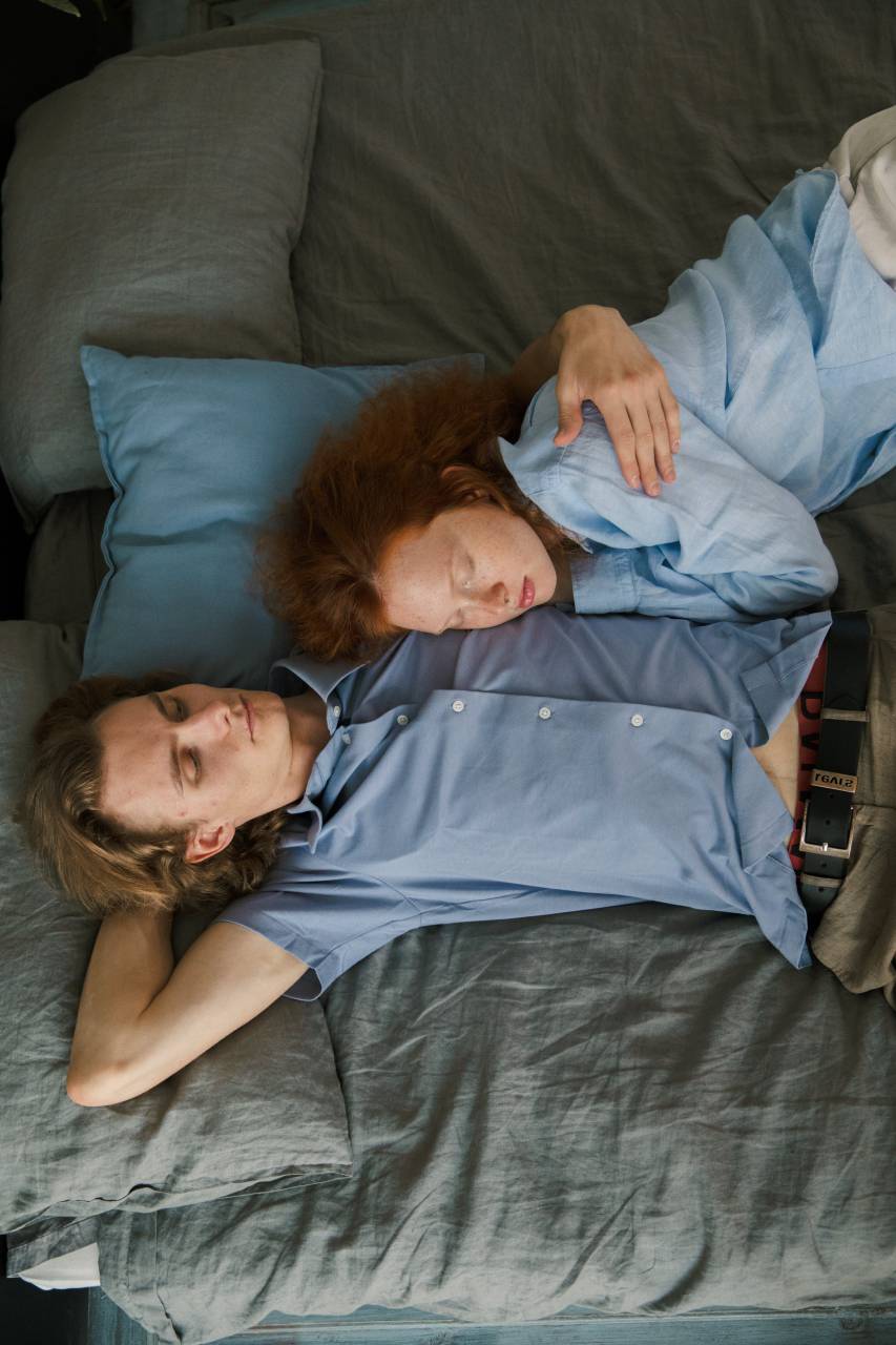 Couple, Sleeping, Embraced, Young, Love, Peaceful, Resting, Intimate, Cozy, Romantic, Together, Relaxed, Bed, Comfort, Calm, redhead, 