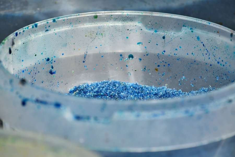 blue, bucket, container, dessert, plastic 
