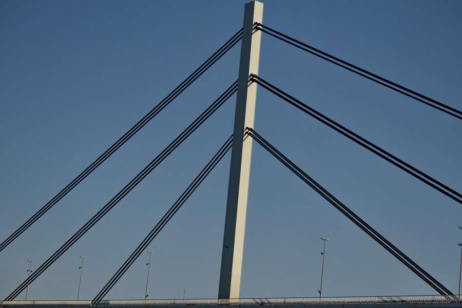 suspension bridge, wire, structure, tower 