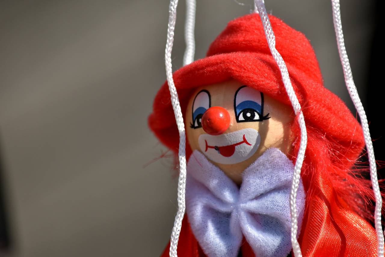 payaso, muñeca, hecho a mano, juguete, madera, moda
