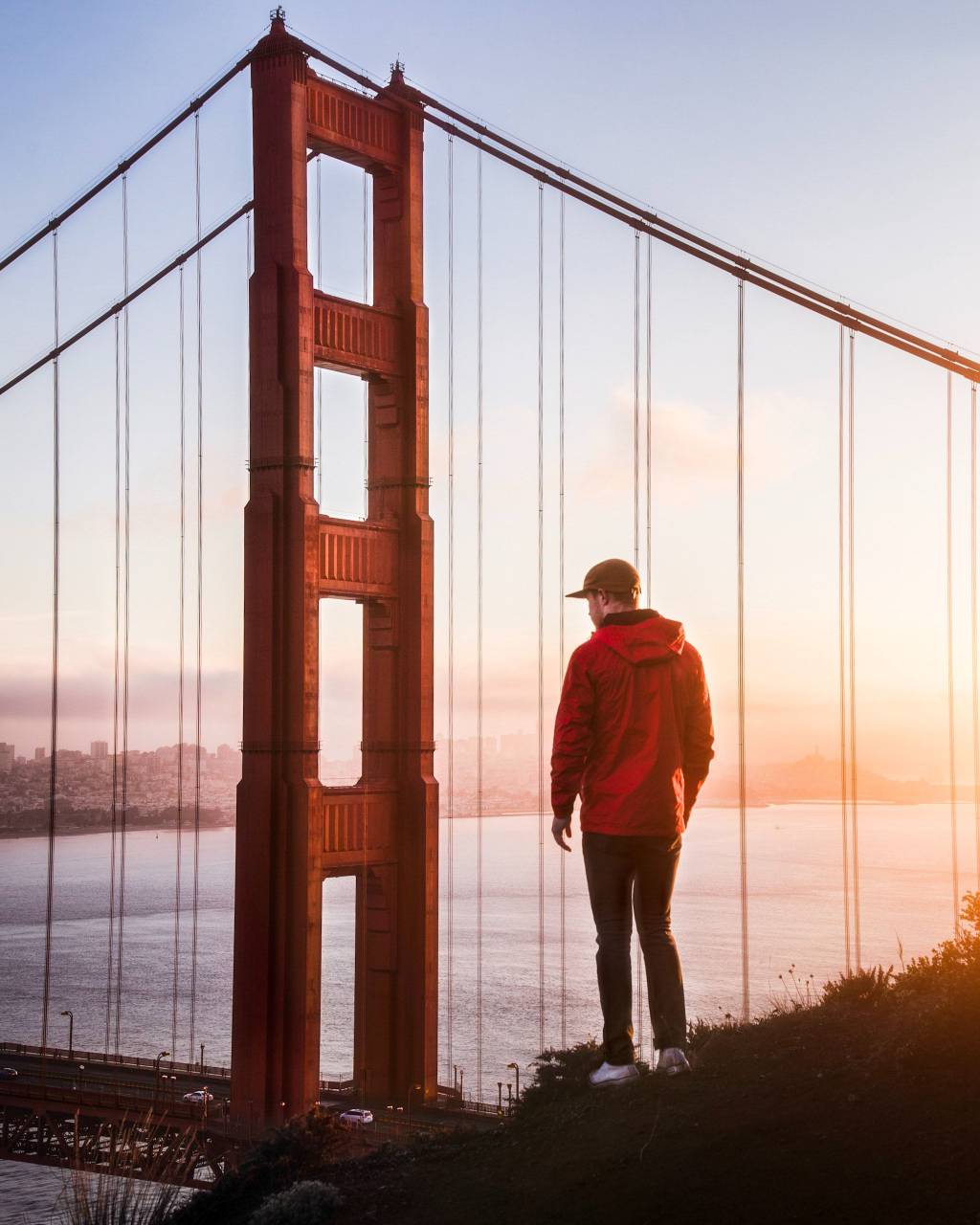 bridge, usa, city, california, travel, francisco, people, golden, gate, san, sky, red, tourism, landmark, bay, tourist, cityscape, architecture, water, america, attraction, urban, sunrise, san francisco, outdoor, ocean, transportation, cloud, vacation, golden gate bridge, financial, famous, skyline, suspension, landscape, sea, no, couple, fog, structure, view, summer, american, tower, coast, steel, bike, cycle, exercise, cable, 