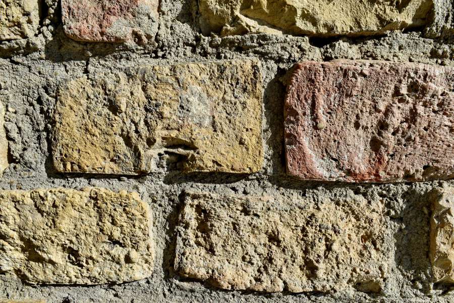 bricks, wall, old, cement, stone, rough 
