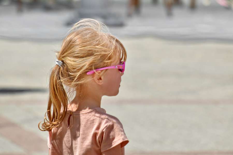 blonde hair, child, eyeglasses, hairstyle 