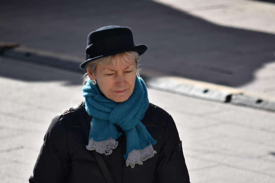 face, pretty, serious, winter, woman, scarf 