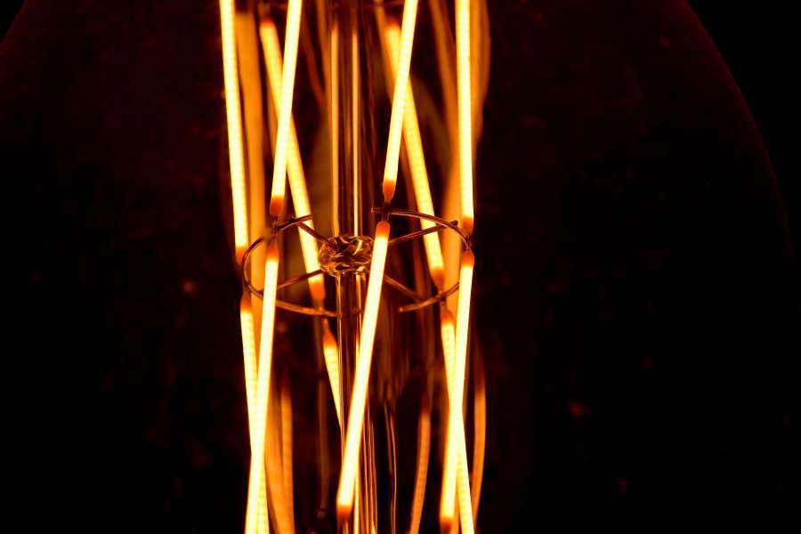 bombilla de luz, macro, cables, oscuridad, calor, luz