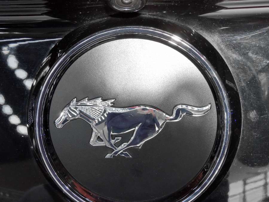 bumper, car, metallic, mustang, sign 