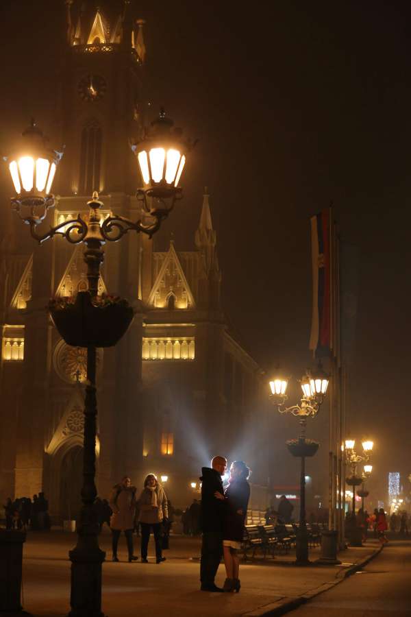 noite, catedral, centro, rua