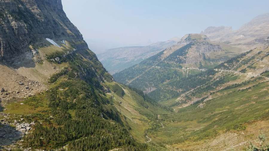 altitude, ascent, greenery, mist, panorama 