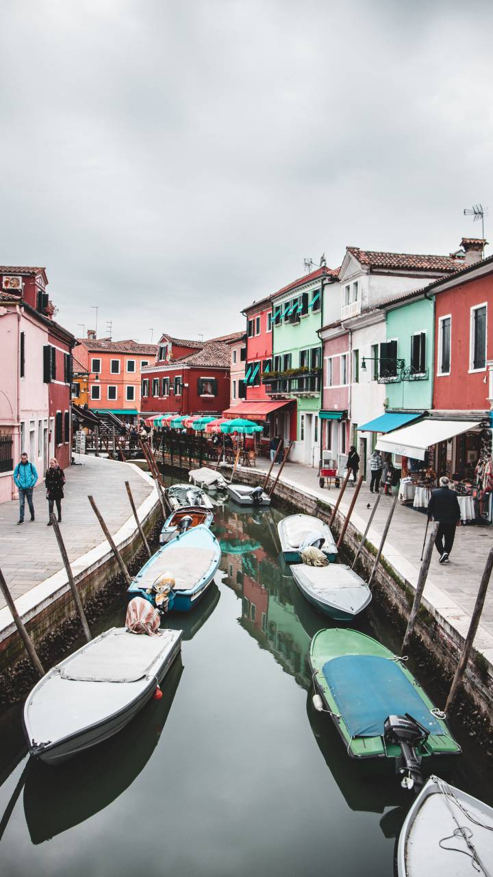 paisaje urbano, Burano, Venecia, Italia, arquitectura, colorido, canal, isla, histórico, pintoresco, edificios, europeo, viaje, escénico, frente al mar, encantador, paisaje, 