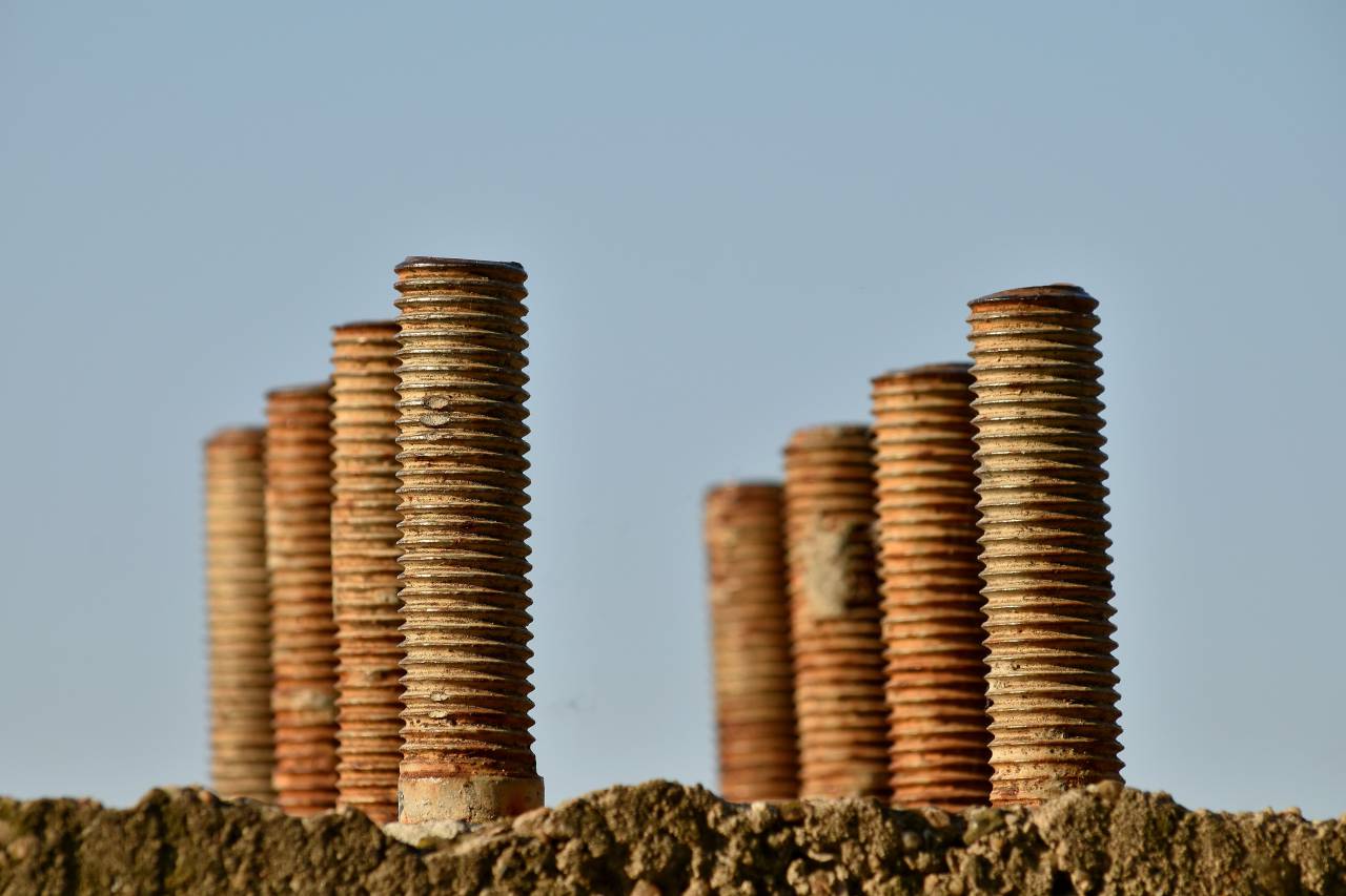 hierro fundido, material, metal, óxido, columna