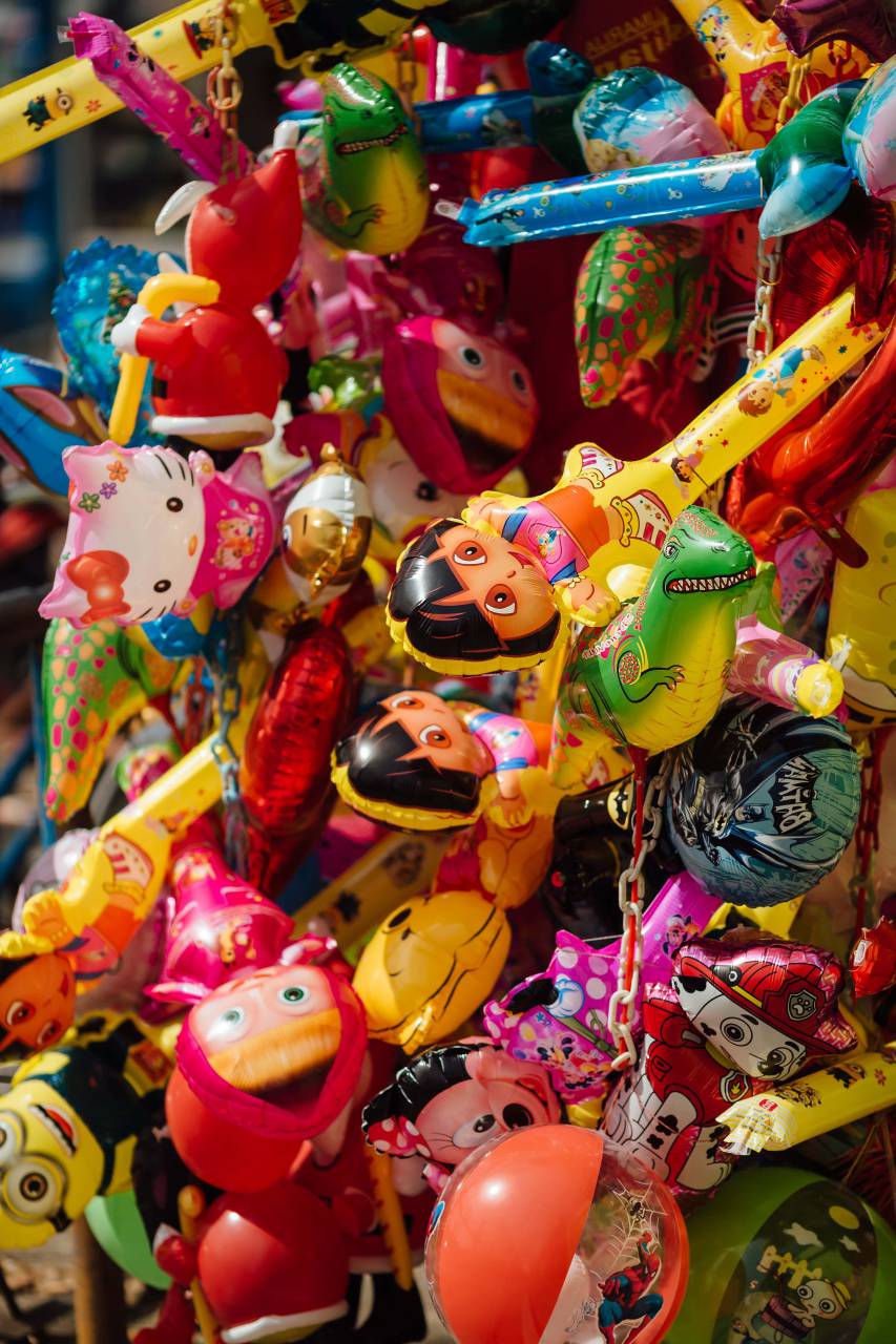 globo, colorido, juguetes, helio, juguetería