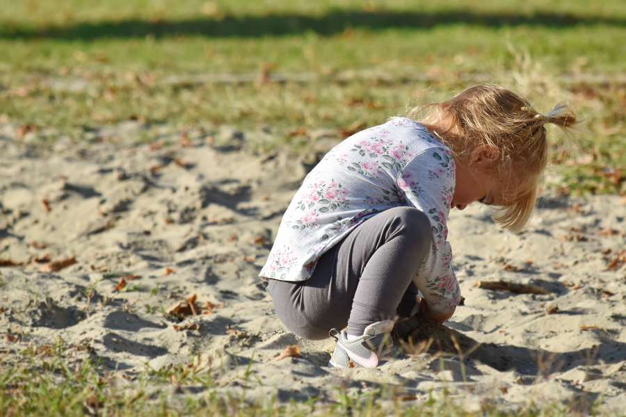 blonde hair, child, enjoyment, playful 