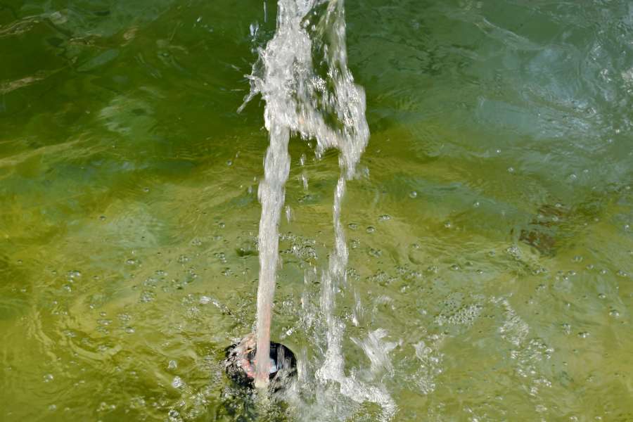 fuente, salto, chapoteo, agua, flujo, mojado