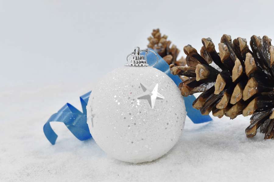 blue, christmas, ornament, ribbon, shining 