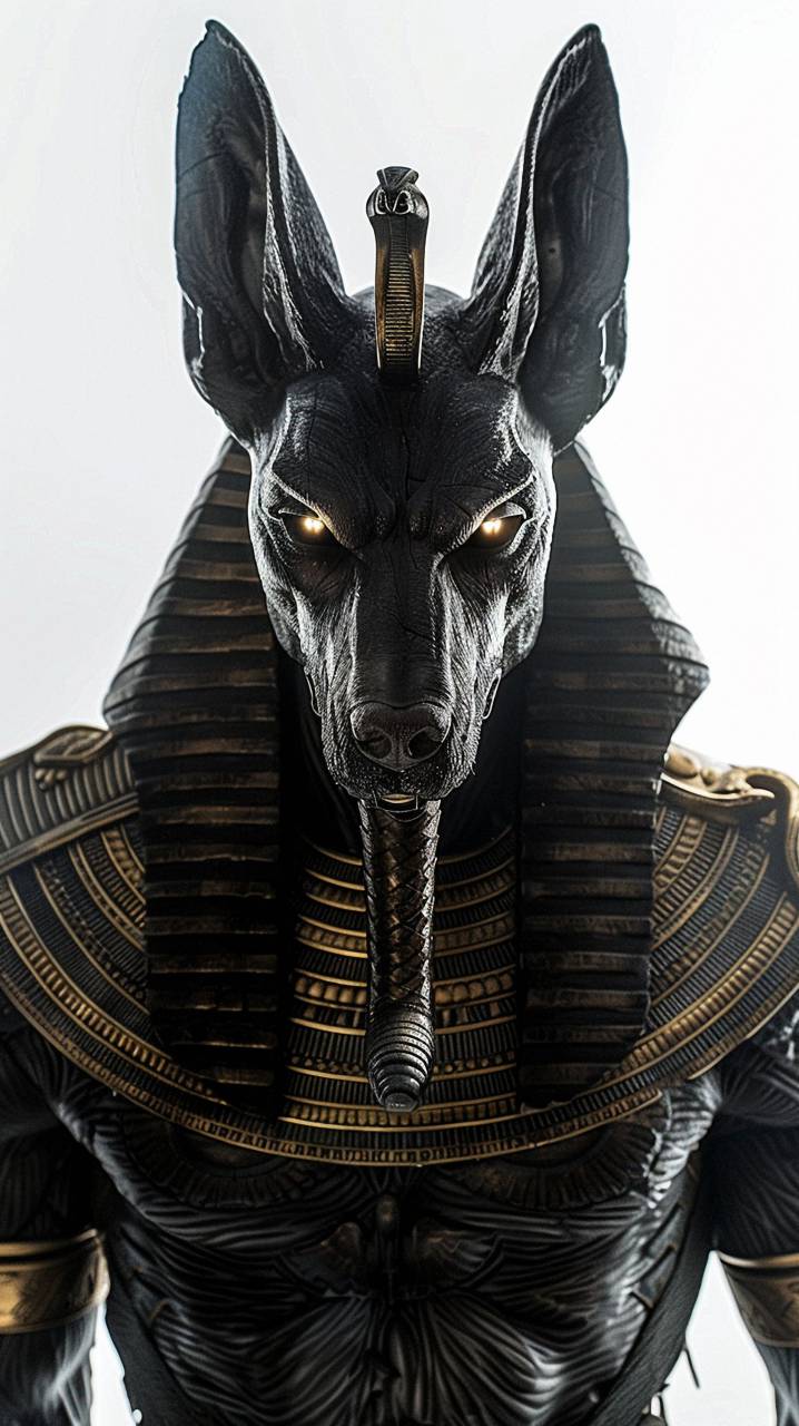 Anubis, Egyptian, god, mythology, jackal, deity, ancient, Egypt, symbol, statue, black, gold, spiritual, divine, art, 4k wallpapers, 