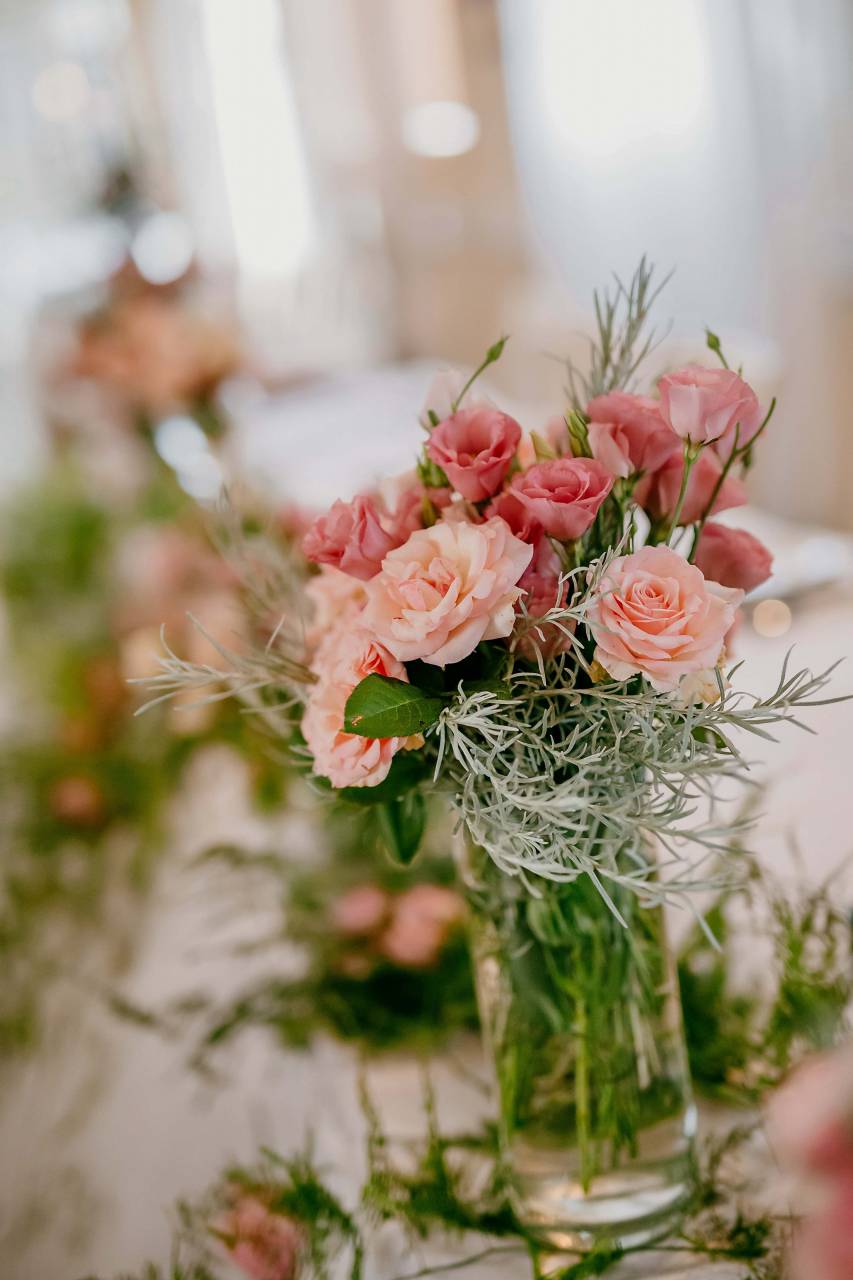 clavel, rosas, rosado, florero, ramo