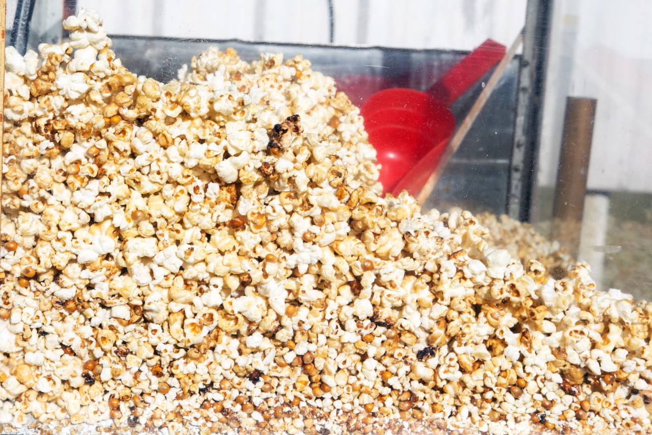 Palomitas de maíz, establo, venta, comida, bocadillos, cine, cine, mantequilla, salado, crujiente, sabroso, amarillo, granos, bocadillos de cine, fresco, listo, mercancía, concesión, entretenimiento, feria, diversión, festival, comida callejera, proveedor , delicioso,