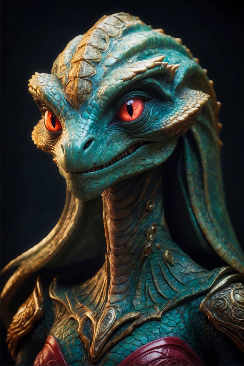 Extraterrestre, Ser cósmico, Otro mundo, Entidad extraterrestre, Visitante intergaláctico, Criatura del espacio exterior, Ser sobrenatural, Encuentro extraterrestre, Retrato ET, Personaje de ciencia ficción, Viajero interplanetario, Encuentro cercano, Ser celestial, Forma de vida extraterrestre, Retrato galáctico, Invasor espacial, Entidad desconocida, Visitante extraterrestre, Retrato cósmico, Rostro extraterrestre, Retrato intergaláctico, Ser del espacio exterior, Perfil marciano, Encuentro ovni, Presencia extraterrestre, Extraterrestre, Reptiliano,