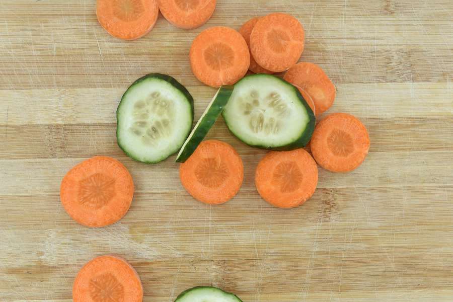carrot, cucumber, culinary, kitchen table 