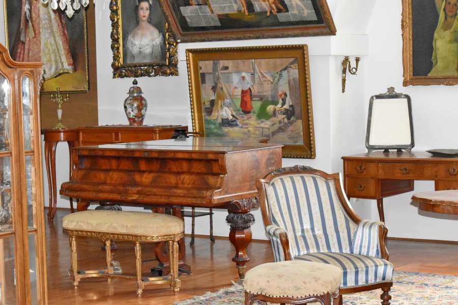 furniture, piano, stool, chair, interior 