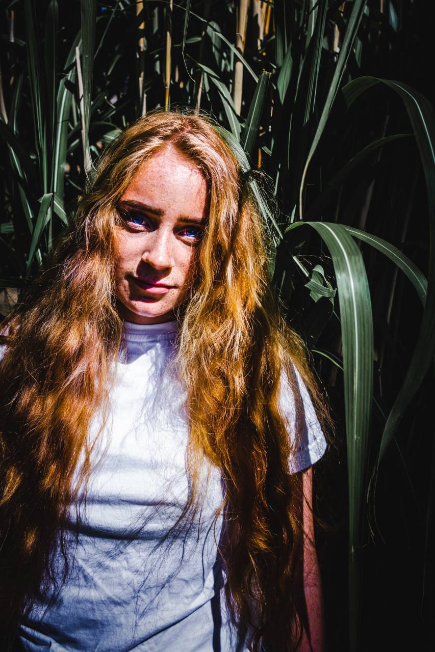 portrait, woman, young, ginger, redhead, red, hair, day, outdoors, confidence, close up, model, one person, 