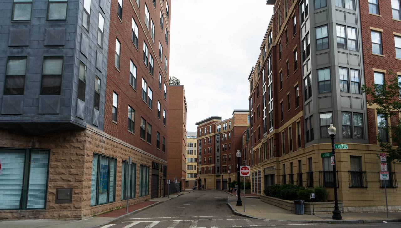 alley, city, street, downtown, brick, buildings, deserted, exterior, urban, sign, architecture, road, corner, sidewalk, windows
, 