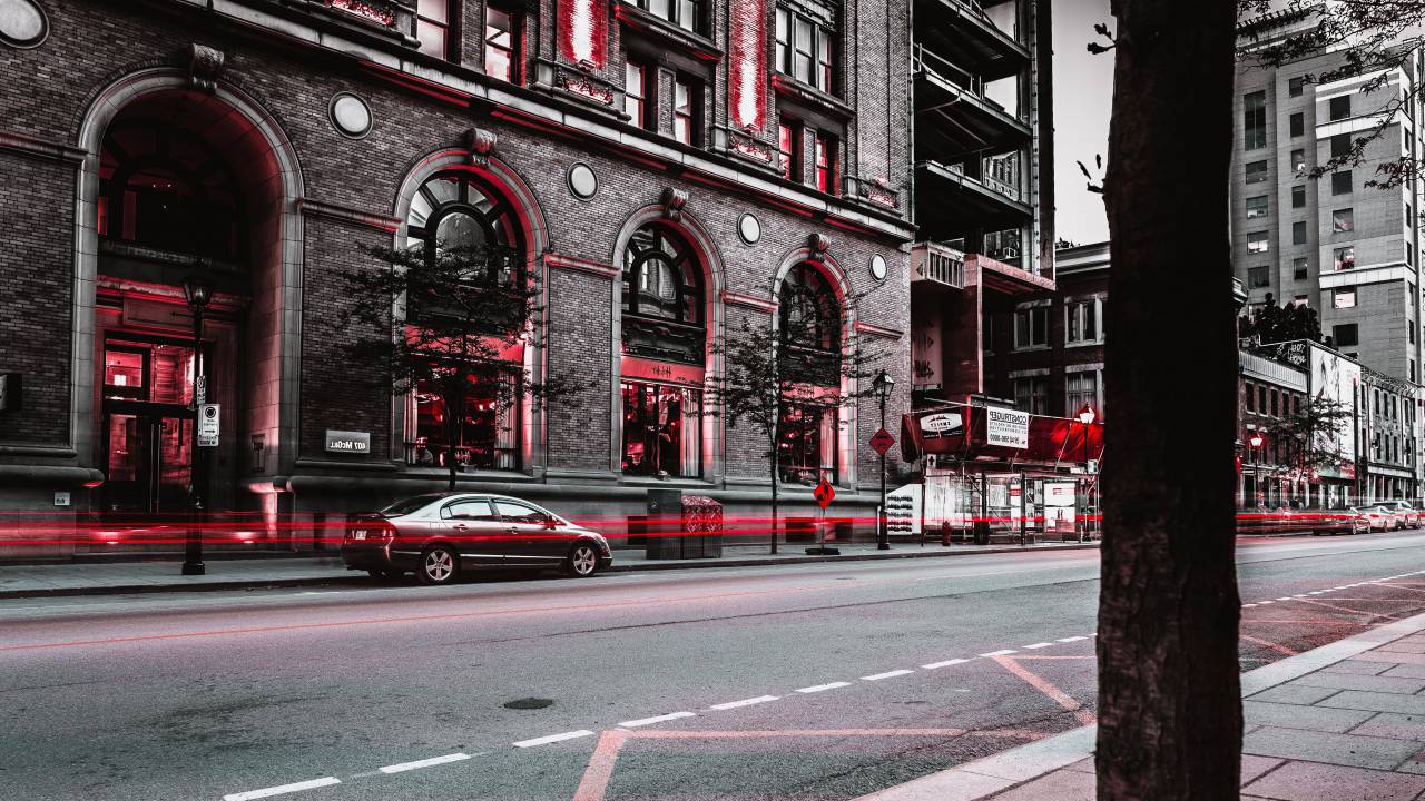 Arquitectura, edificio, infraestructura, ciudad, urbano, camino, calle, coche, vehículo, luz,
