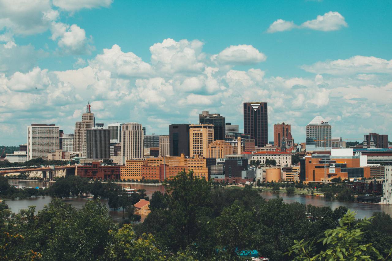 architecture, buildings, city, office, residential, business, district, high rise, skyscrapers, urban, metro, structures, bridges, nature, trees, water, river, reflection, sky, clouds
, 