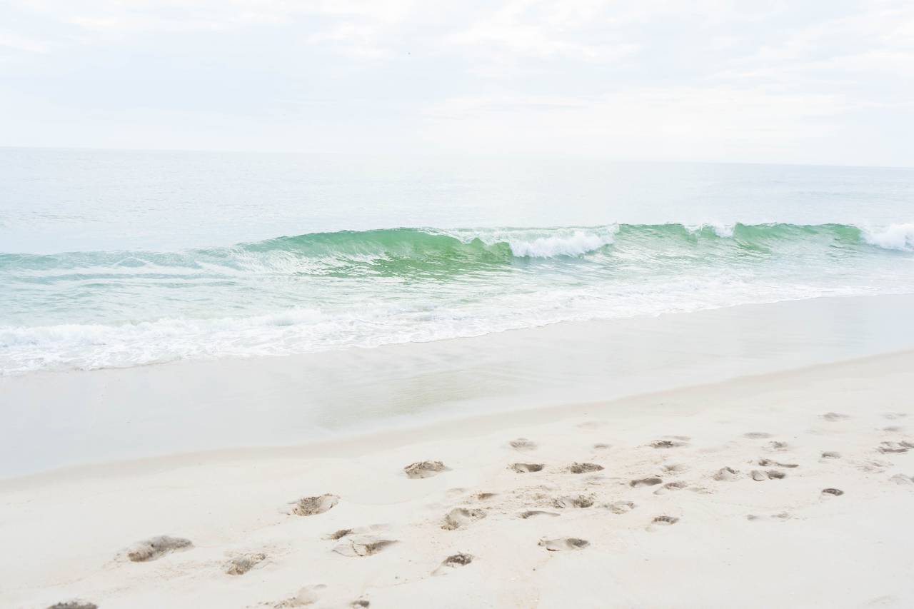 beach, sand, waves, wet, ocean, saltwater, nature, shore, coast, foam, water, tide, footprints, sky, foot, print, trail
, 
