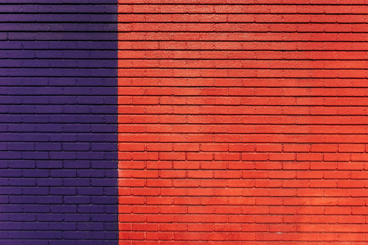 bricks, wall, orange, purple
, 