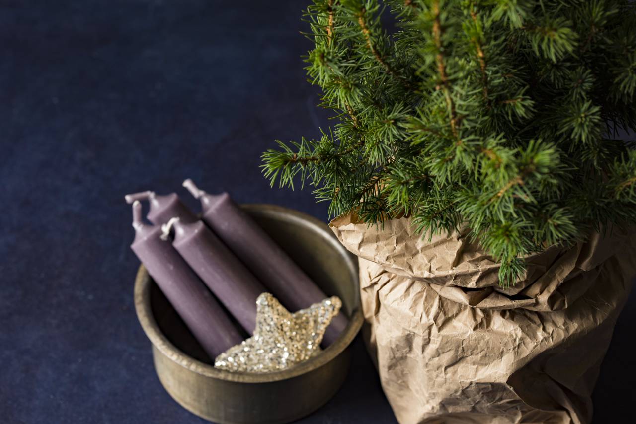 Navidad, árbol, decoraciones, adornos, velas, vacaciones, festivo,
