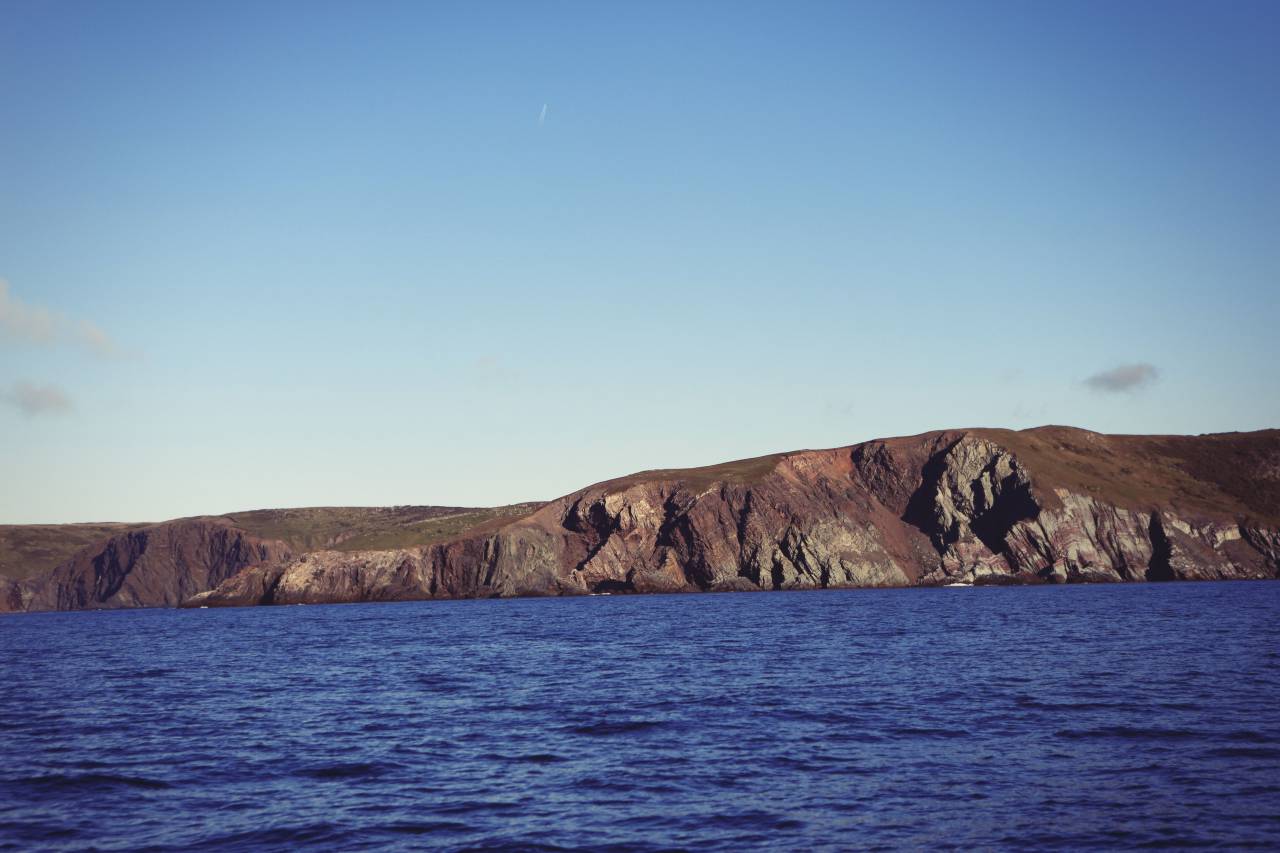 Costa, colinas, acantilados, océano, mar, agua, paisaje, naturaleza, azul, cielo,