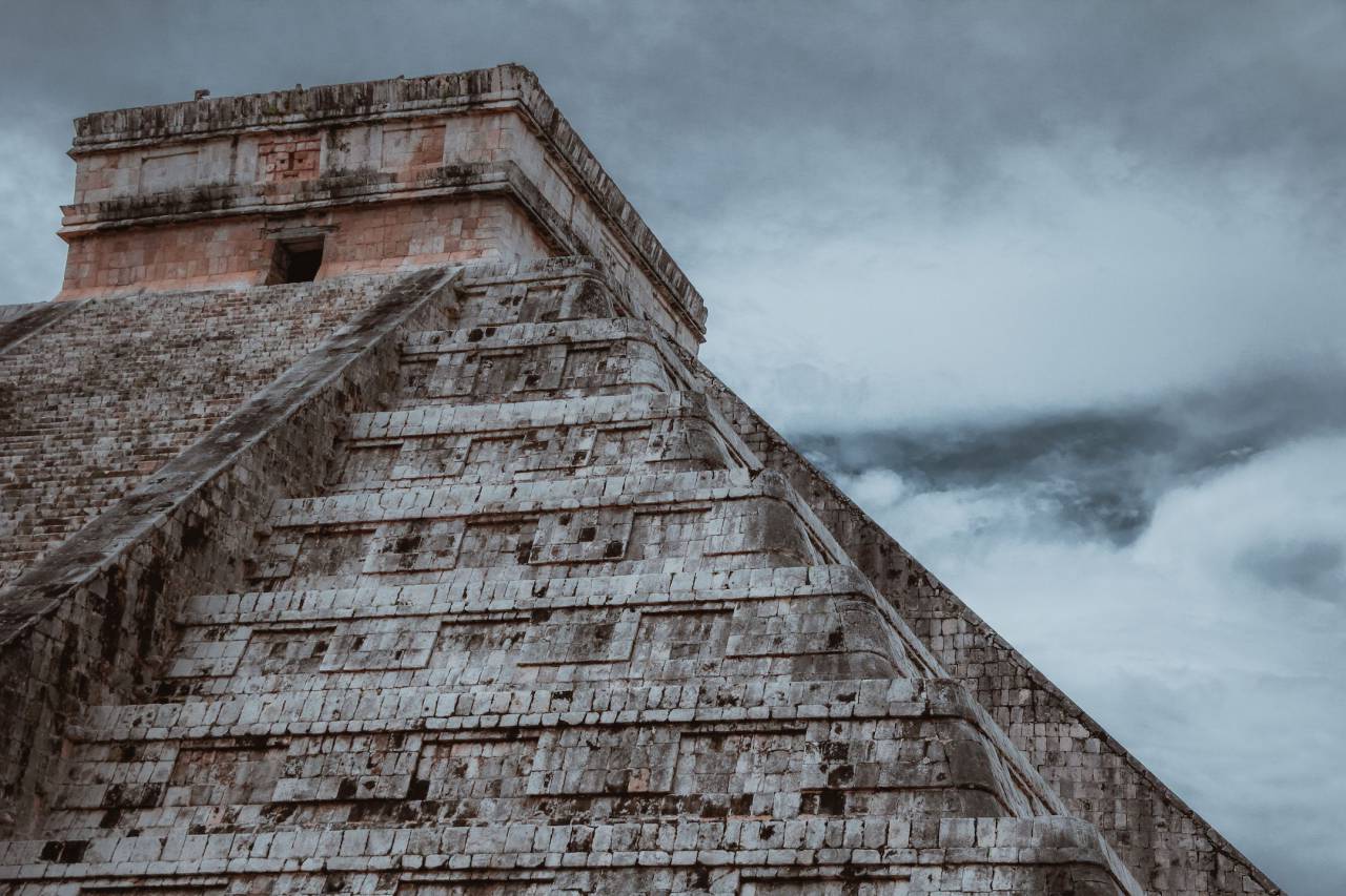 cielo, coba, mayas, ruinas, méjico, pirámide,