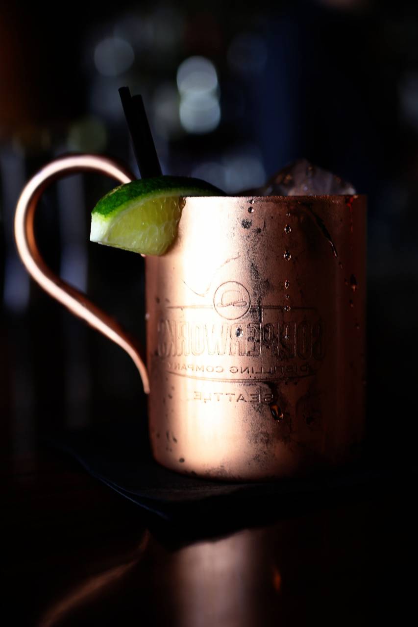 copper, cup, drink, lime, tea, coffee, water, bokeh, close-up, food
, 