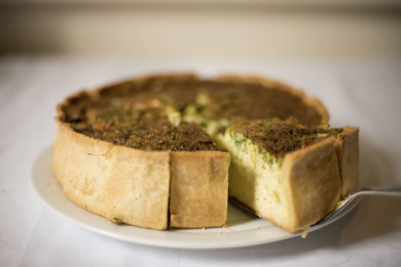 comida, fatia, torta, prato, mesa, delicioso, recheio, colher,