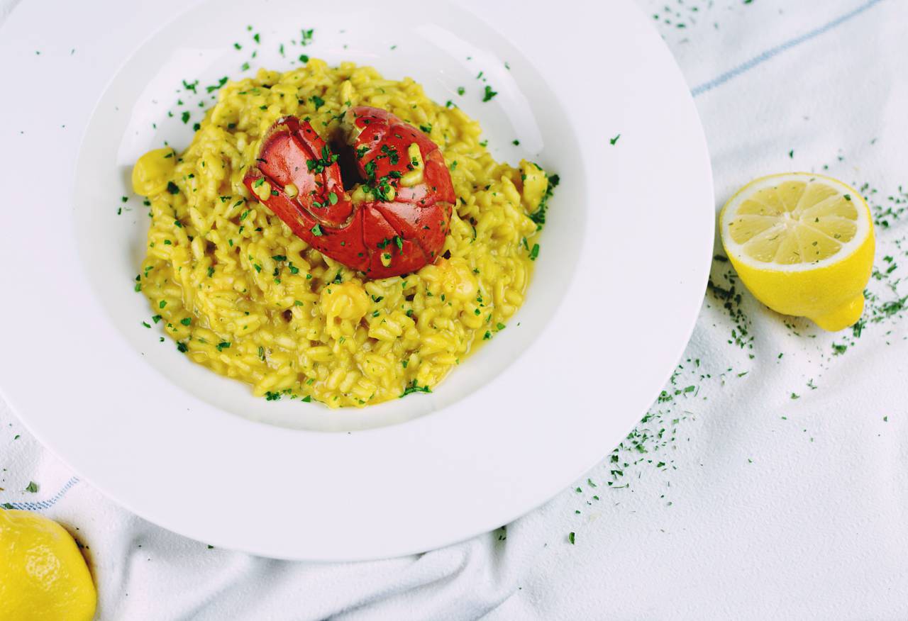 food, yellow, rice, meal, breakfast, lunch, dinner, prawn, lemon
, 