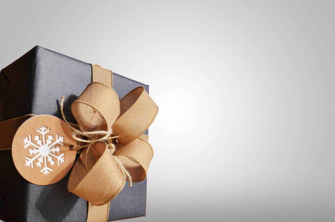 caja de regalo, negro, cinta, fiesta, navidad,