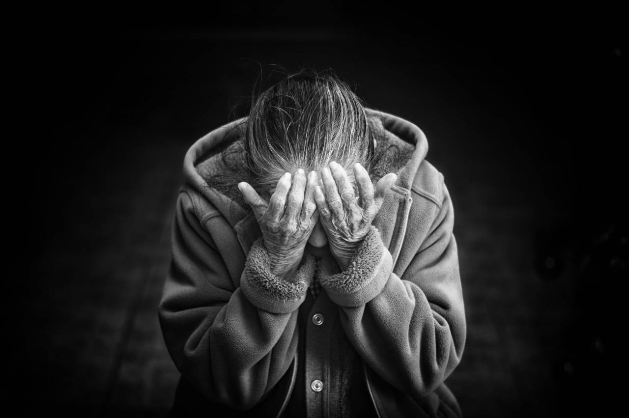 hands, people, old age, woman, hoodie, confused, thinking, alone, dark
, 